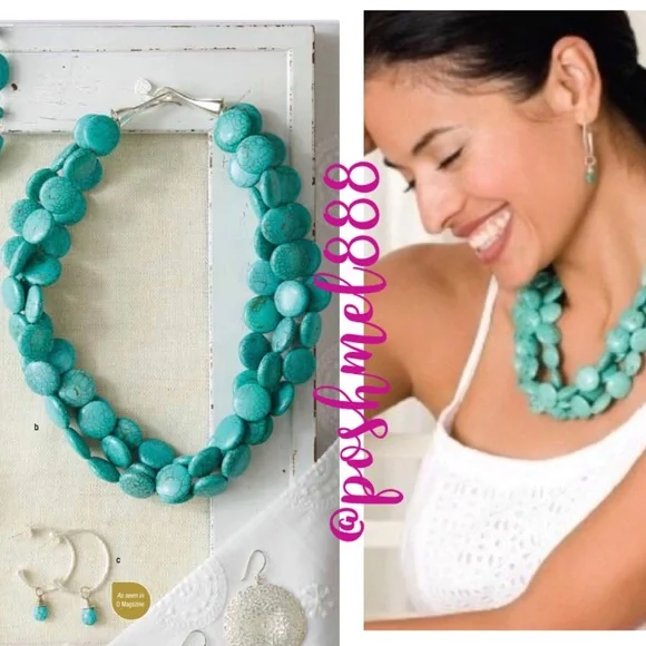 :: S&D Sterling+Turquoise Sea Necklace - Picture 5 of 15